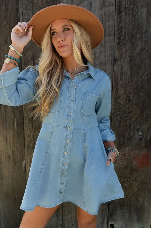 Delight in Denim Dress - Denim Slim Fit Denim Skirt