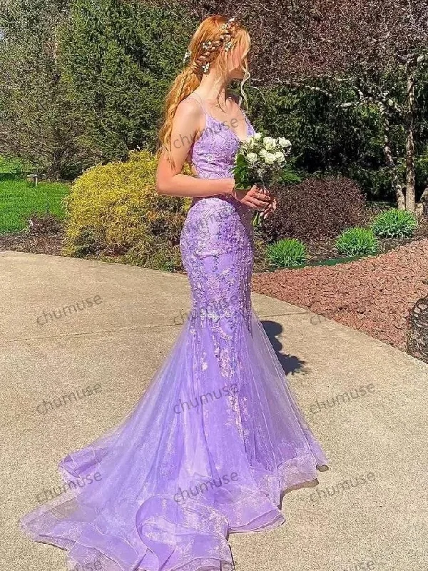 Mermaid Sequin Lace Long Prom Dresses Sequin Party Dress