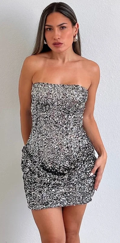 Shimmering Style Sequins Mini Dress Sequin Dress Twist