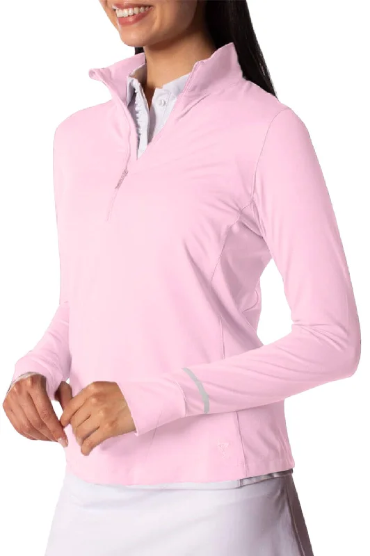 Rose Pink Fabulous Mock Pullover Colorblock Pullover Sweater