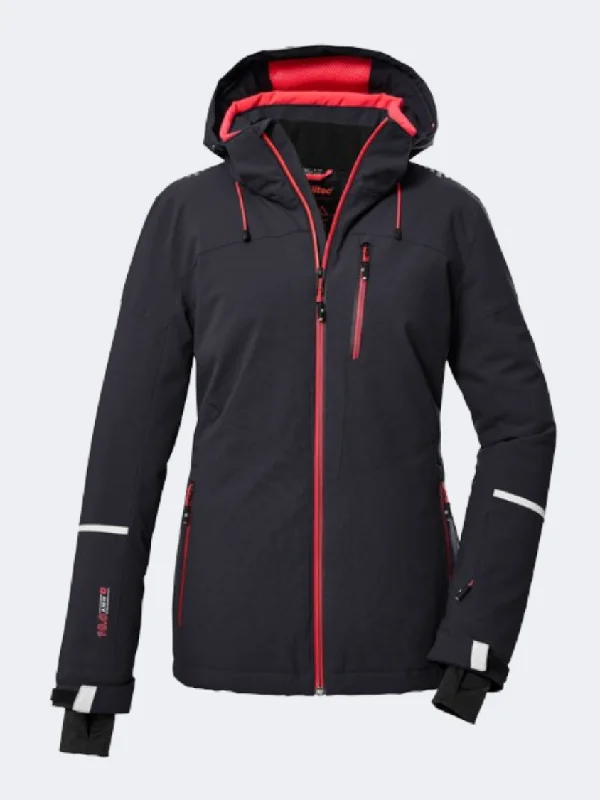 Killtec Ksw 81 Women Skiing Jacket Black Blue/Red Women's leather jackets