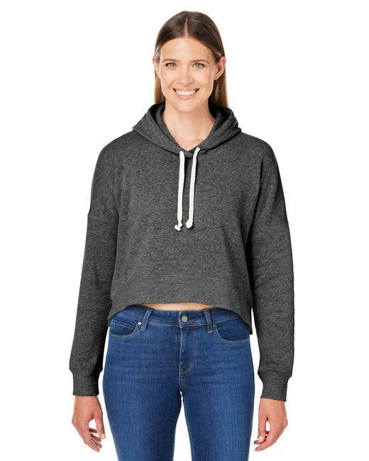 J America Ladies' Triblend Cropped Hooded Sweatshirt 8853JA Hoodie Sweatshirt Trend