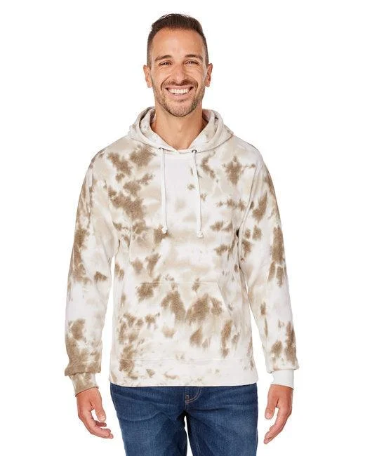 J America Adult Tie-Dye Pullover Hooded Sweatshirt 8861JA Warm Fleece Sweatshirts