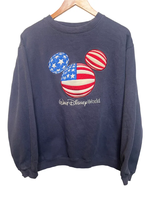 Walt Disney World Navy Women's Sweatshirt (Size M) Lightweight Hoodie Sweatshirt