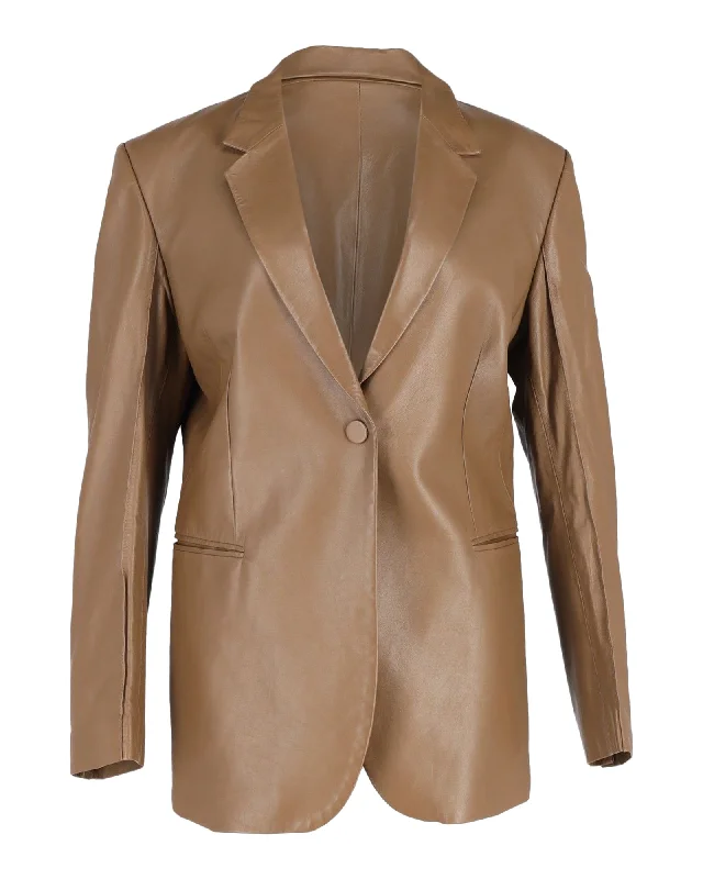 Petar Petrov Blazer in Brown Leather Classic Women’s Blazer