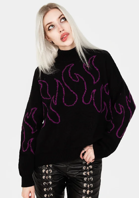 Blaze Jumper - Purple Layered Pullover Sweater