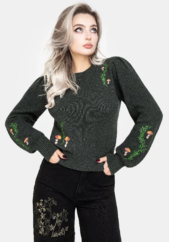 Fable Embroidered Jumper Pullover Knit Sweater