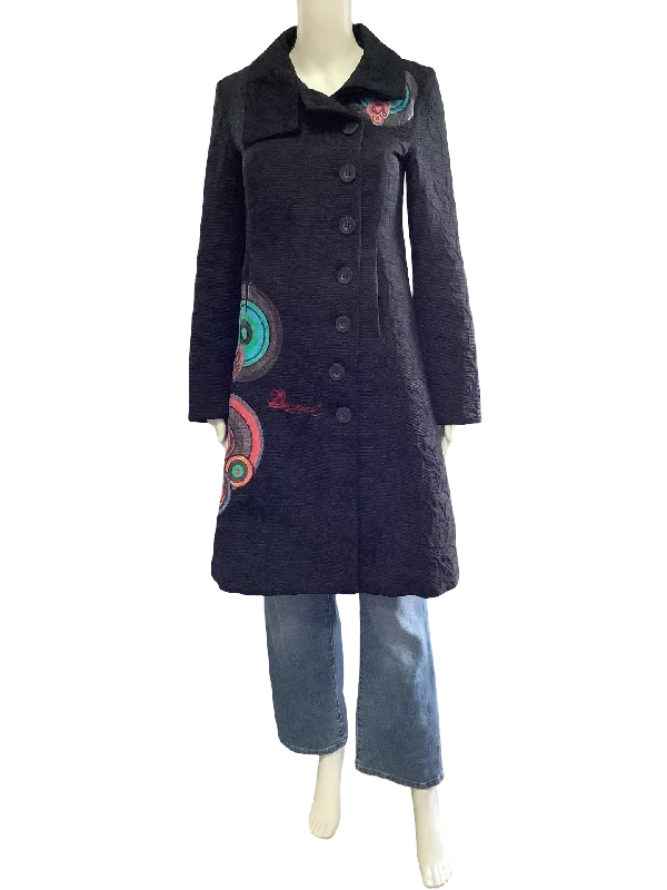 Desingual Coat Print Embroidered Size: US/8 EU/38