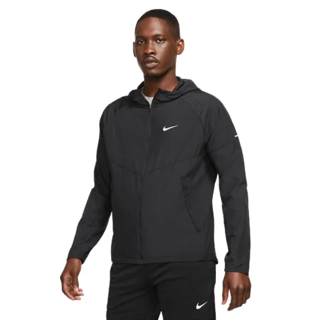 Nike Miler Men Running Jacket Black/Silver Women's lined jackets