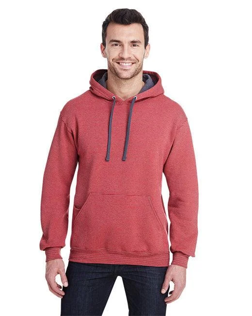 Fruit of the Loom Adult Sofspun  Striped Hooded Sweatshirt SF77R Comfort Hoodie Sweatshirt