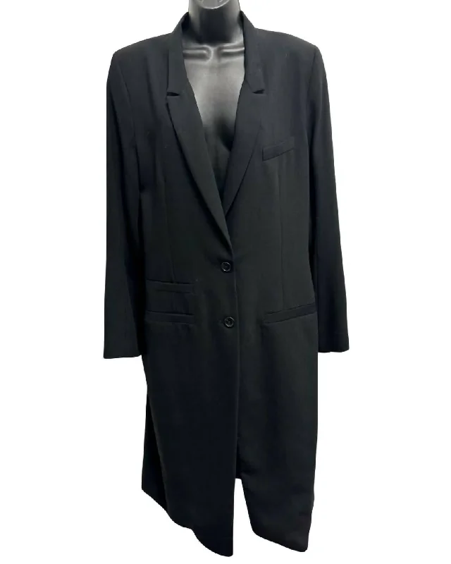 Women's Tailored Longline Blazer In Black Elegant Blazers for Women