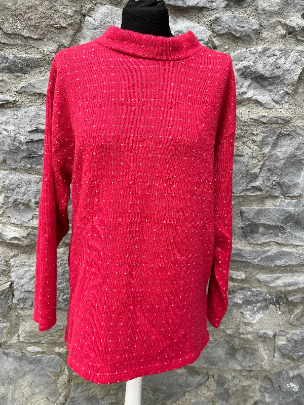 Gold dots red jumper uk 12 Pullover for Layering