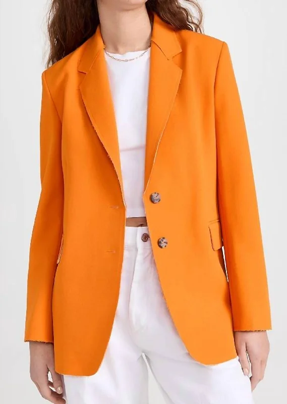 Oversized Raw Edge Blazer In Nectar Trendy Blazer Outfit