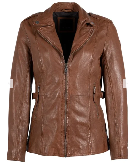 Women's Mauritius Yellie Cognac Leather Jacket