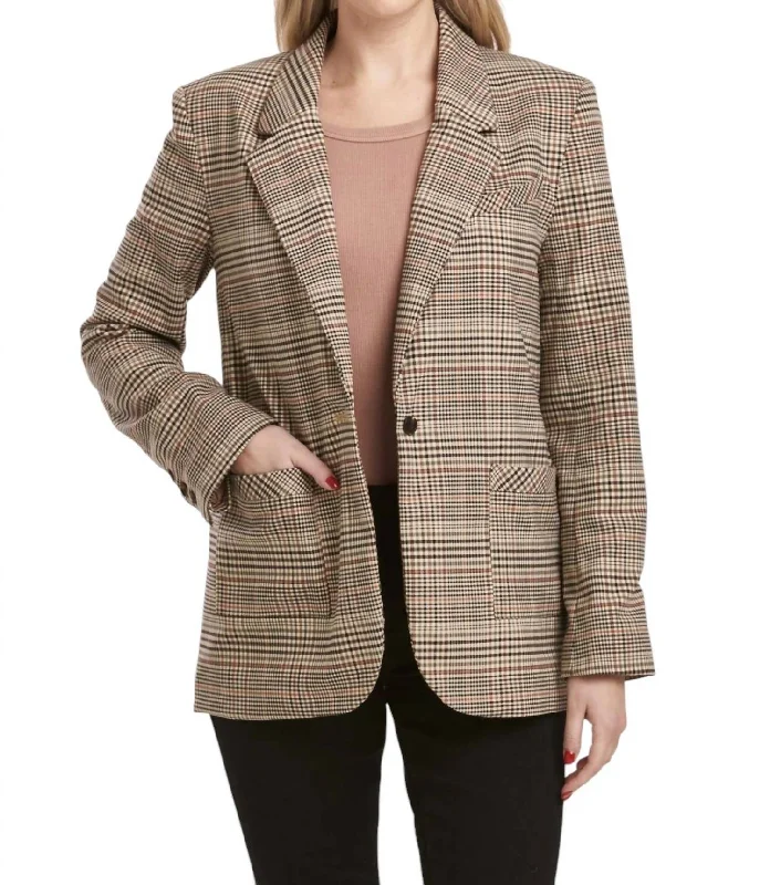 Clyde Plaid Blazer In Umber Modern Tailored Blazer