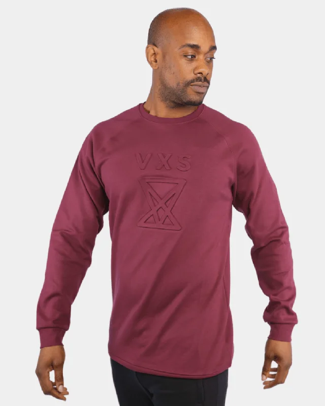 Embossed Jumper [Burgundy] Stylish Knit Pullover