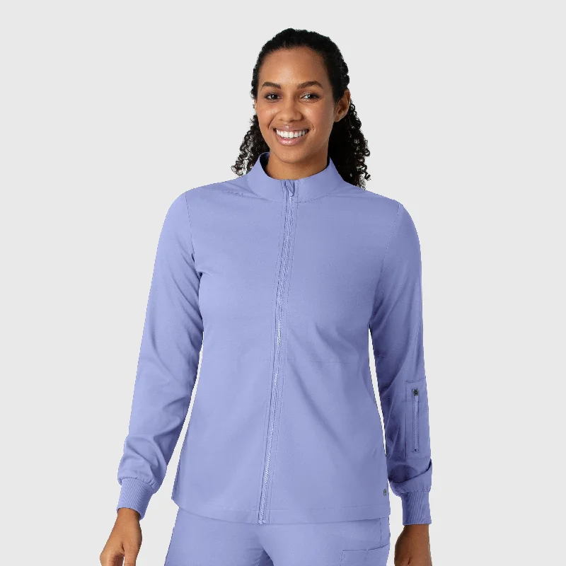 Boundless Women's Warm Up Scrub Jacket - Ceil Blue