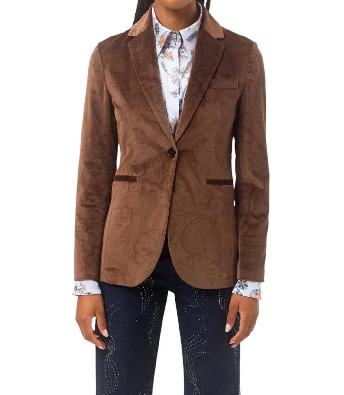 Velvet Blazer In Brown Tailored Blazer for Women