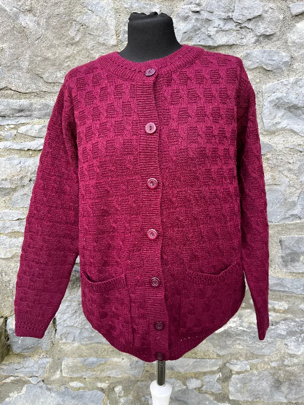 90s maroon cardigan uk 12-14 Pullover Sweater Look