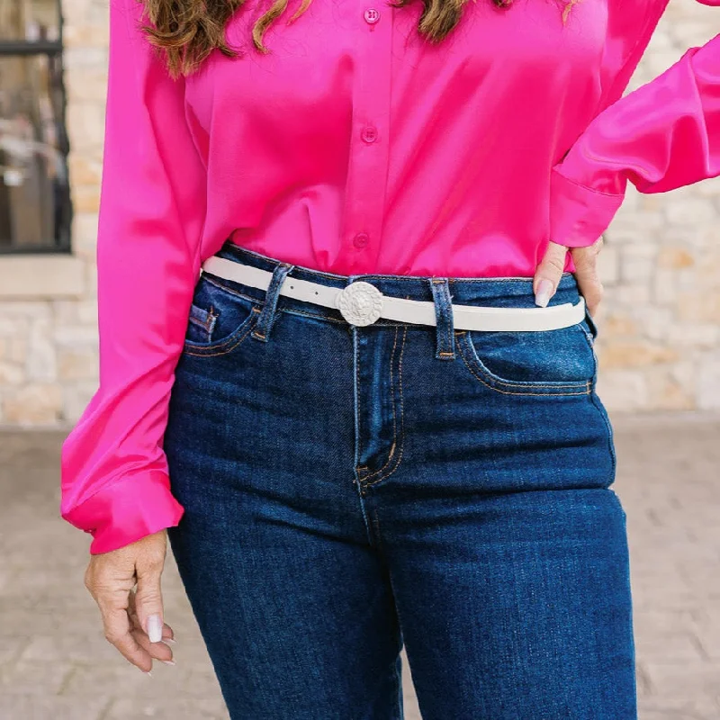 Over You Metal V Buckle Leather Belt