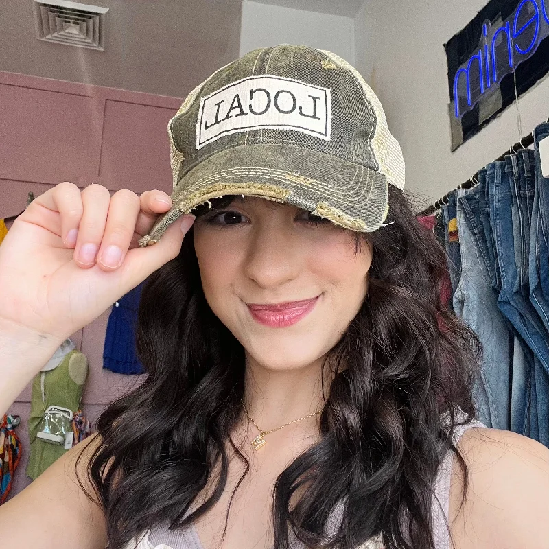 LOCAL Mesh Back Distressed Baseball Hat