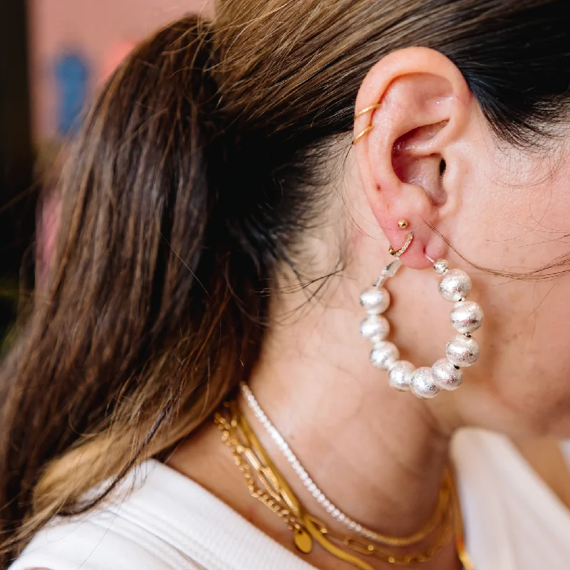 Disco Cowgirl Metallic Beaded Hoop Earring - FINAL SALE