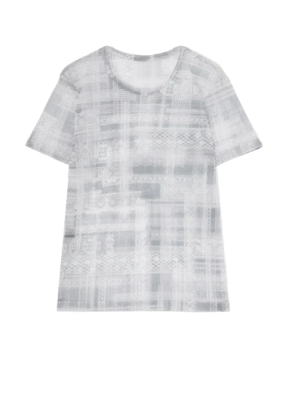 TULLE LACE PRINT HALF SLEEVE T