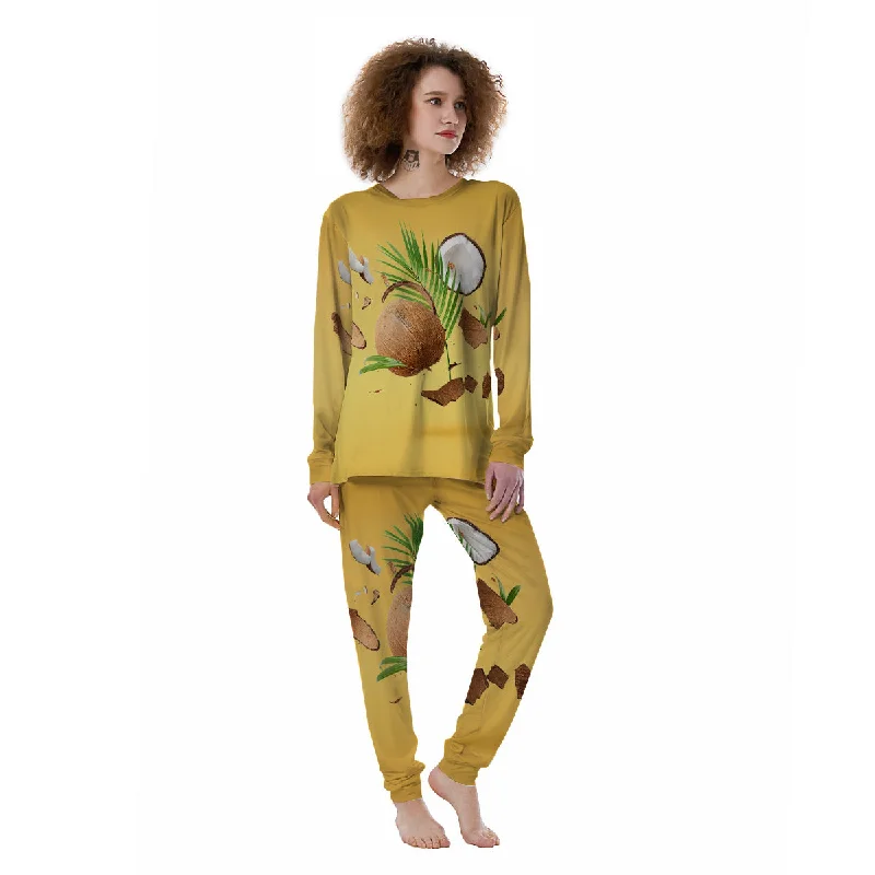 3D Coconut Print Women's Pajamas Trendy pajama sets for women