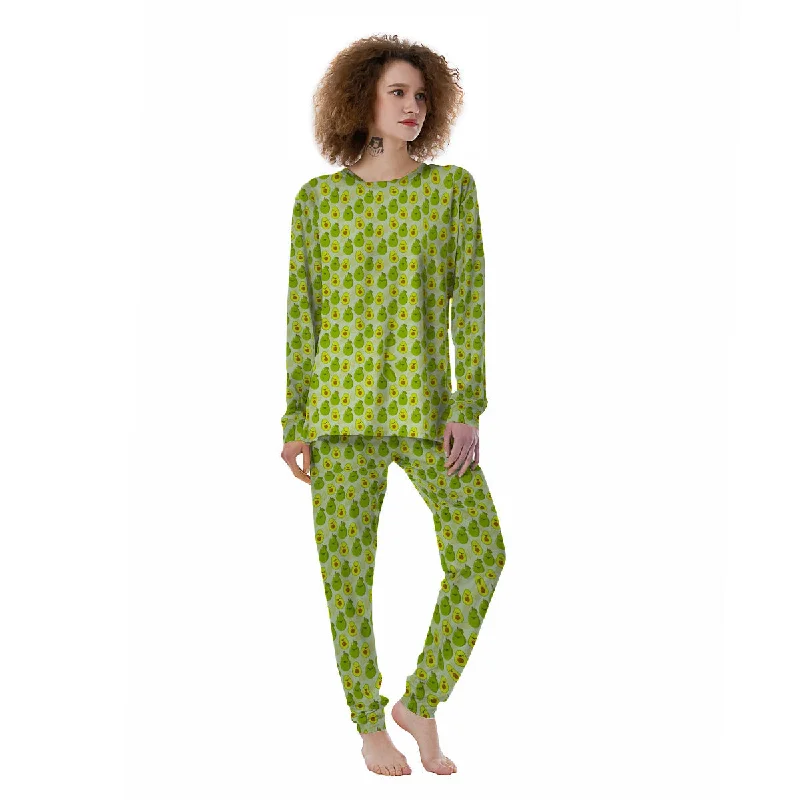 Avocado Cartoon Print Pattern Women's Pajamas Trendy pajama sets for women