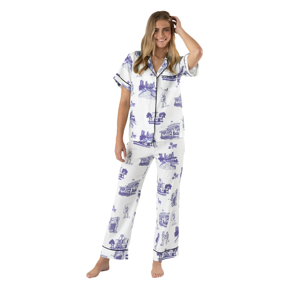 KATIE KIME FORT WORTH TOILE PAJAMA SET Warm pajama sets