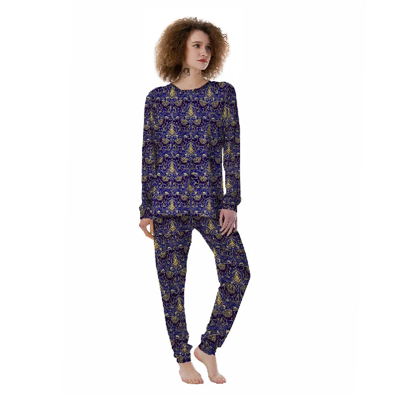 Thai Ethnic Elephant Print Pattern Women's Pajamas Summer pajama sets