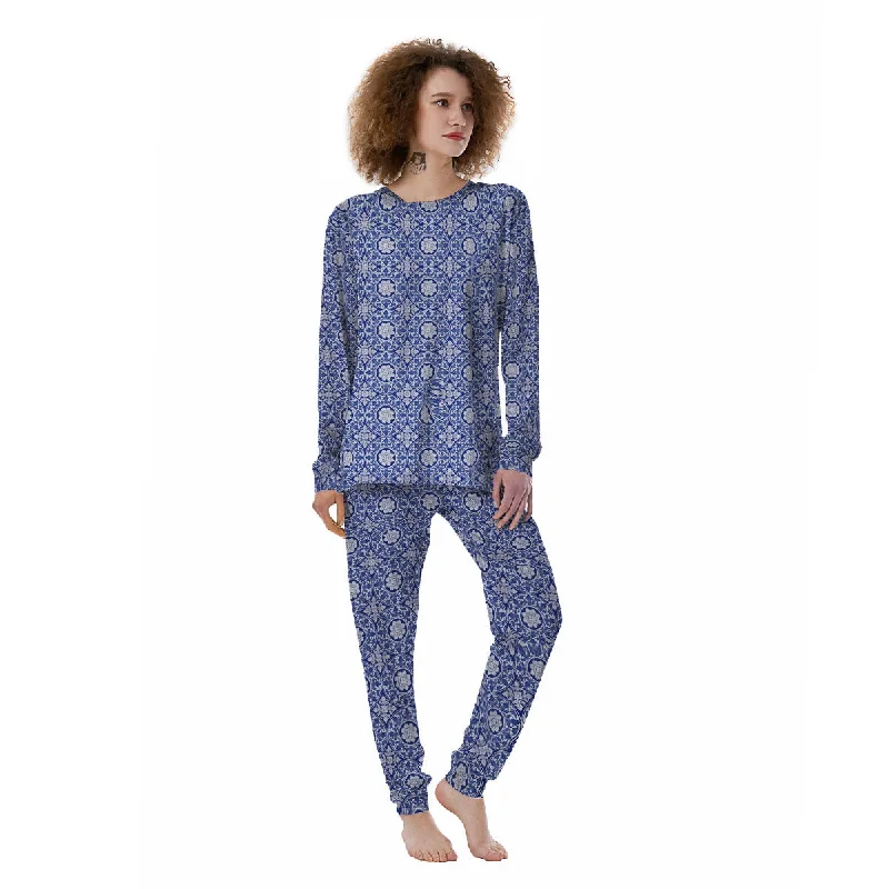 Thai Ethnic Print Pattern Women's Pajamas Polyester pajama sets