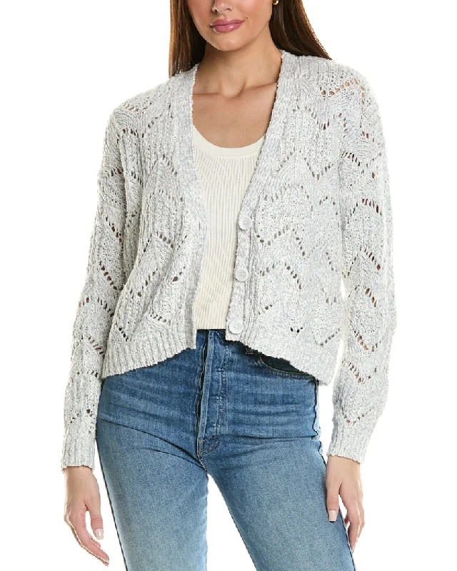 Autumn Cashmere Pointelle Cardigan Soft-touch sweaters