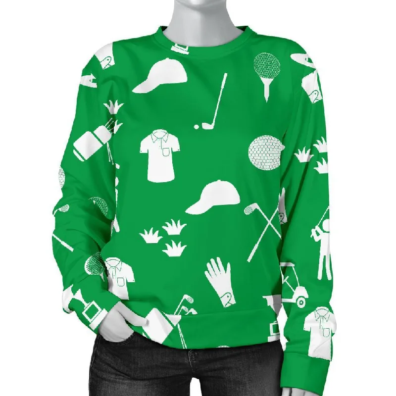 Golf Green Pattern Print Women's Sweatshirt Winter sweaters