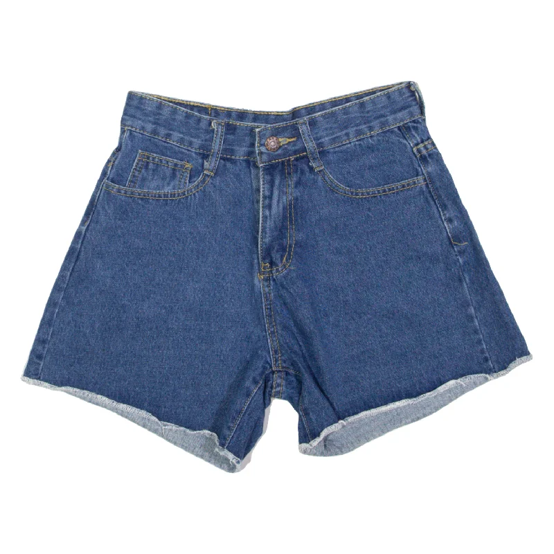 Raw Hem Denim Shorts Blue Regular Womens XS W26 Thermal sweaters