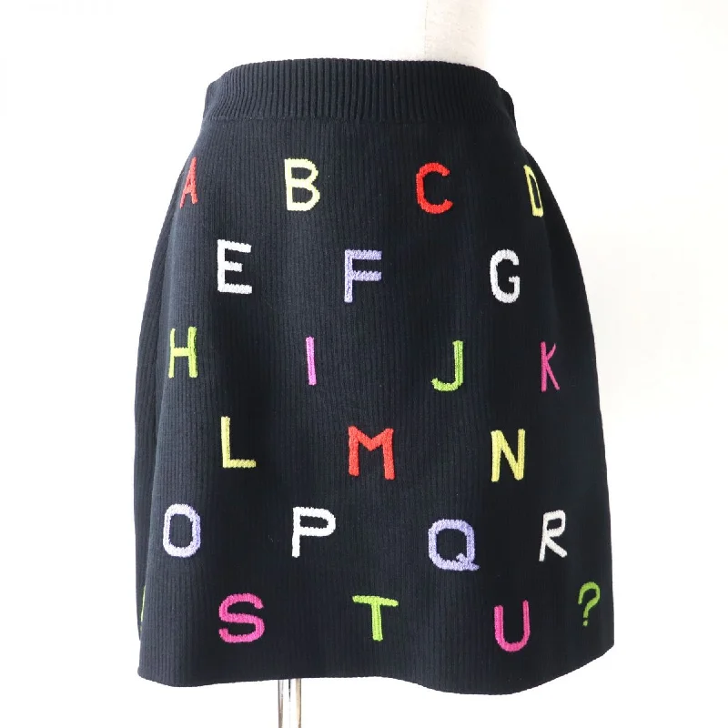 Chanel Alphabet Knit Skirt Black Multi 38 Y2K unclassified skirts