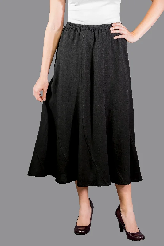 AASK11 - Curved Panels Linen Skirt Lightweight unclassified skirts