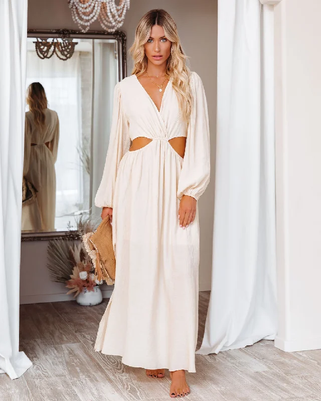 Amora Long Sleeve Cutout Maxi Dress - FINAL SALE Urban Outfitters maxi dresses