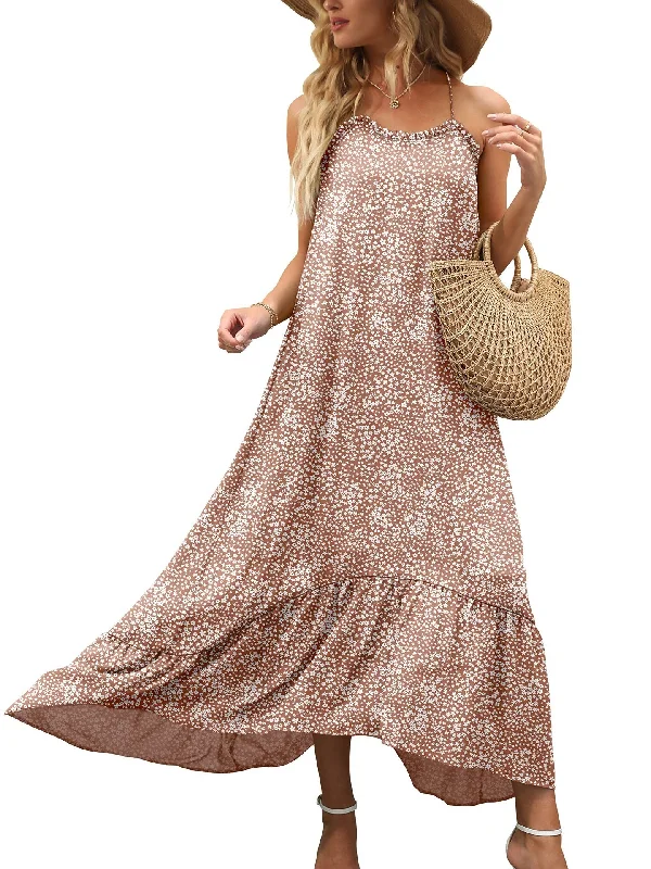 Conch Printed High Low Ruffle Maxi Dress Fashion-forward maxi dresses