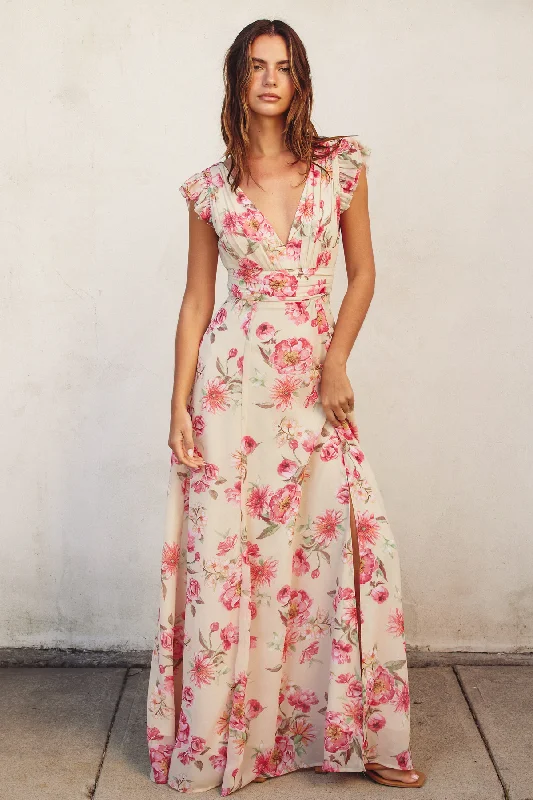 Ginny Floral Chiffon Maxi Dress Knitted maxi dresses