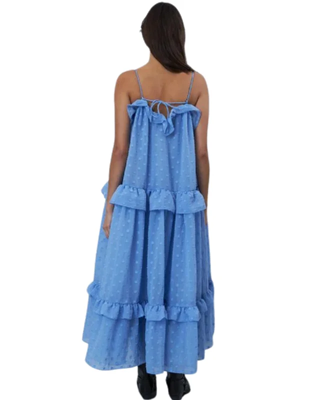 Maxi Strap Frill Dress Summer Blue Winter maxi dresses