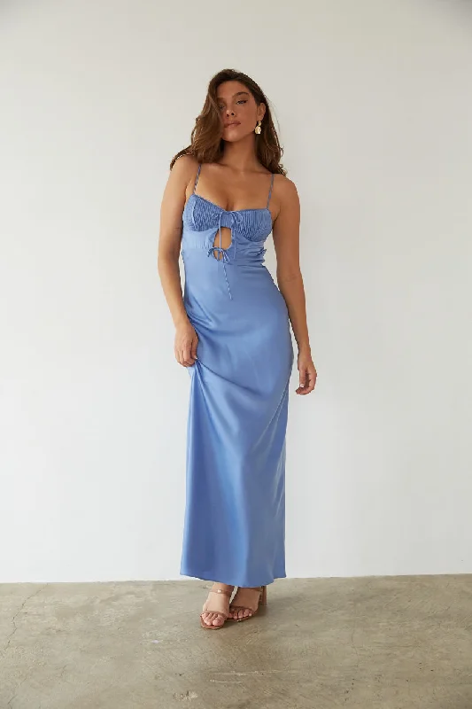 Misty Open Back Cutout Satin Maxi Dress Sexy maxi dresses