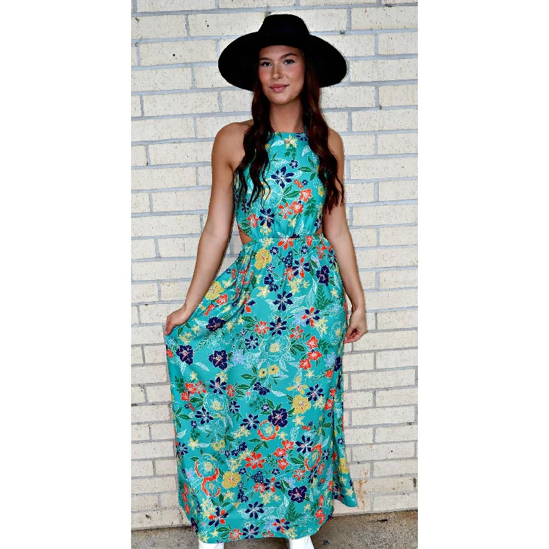 Panama City Floral Cut Maxi Dress Minimalist maxi dresses