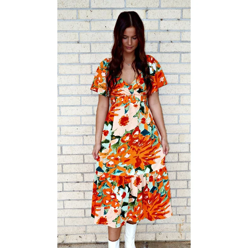 Sunny Floral Maxi Back Tie Dress Formal maxi dresses