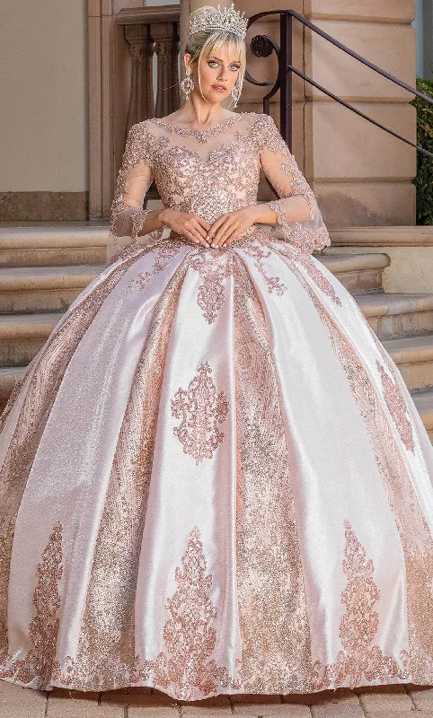 Dancing Queen 1665 - Bell Sleeve Ornate Quinceanera Ballgown Fashion-forward party dresses