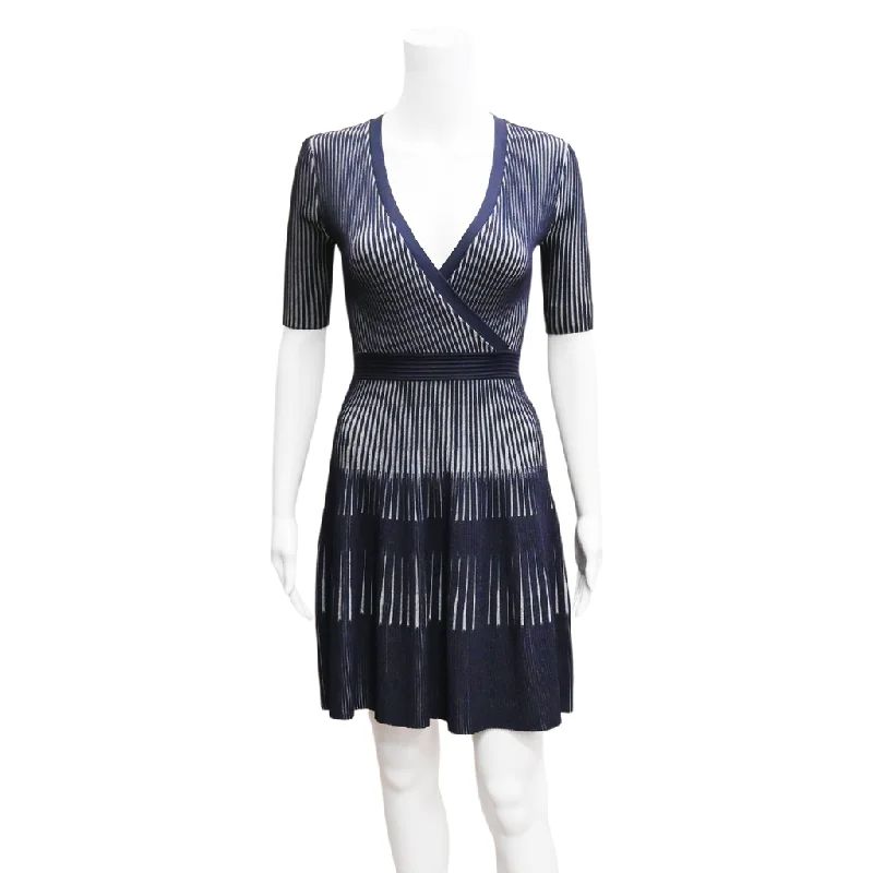 Navy Rib-Knit Polo Dress Affordable unclassified dresses