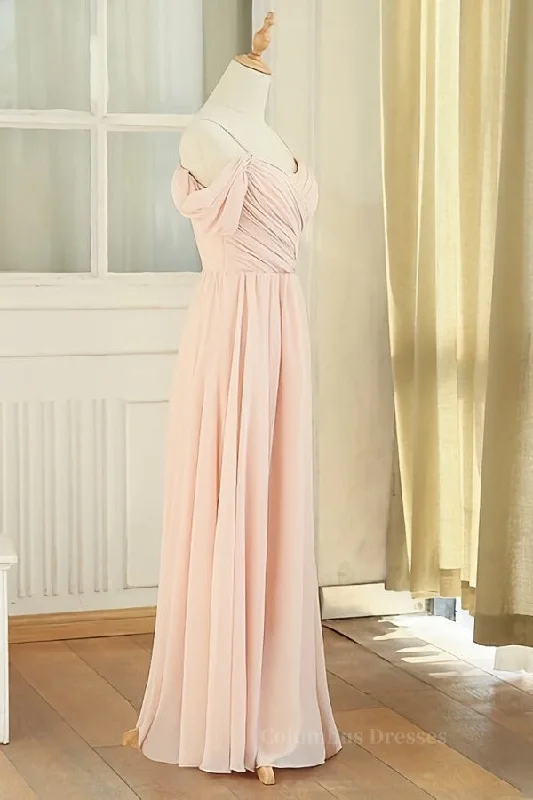 Off the Shoulder Blush Pink Bridesmaid Dress Long unclassified dresses