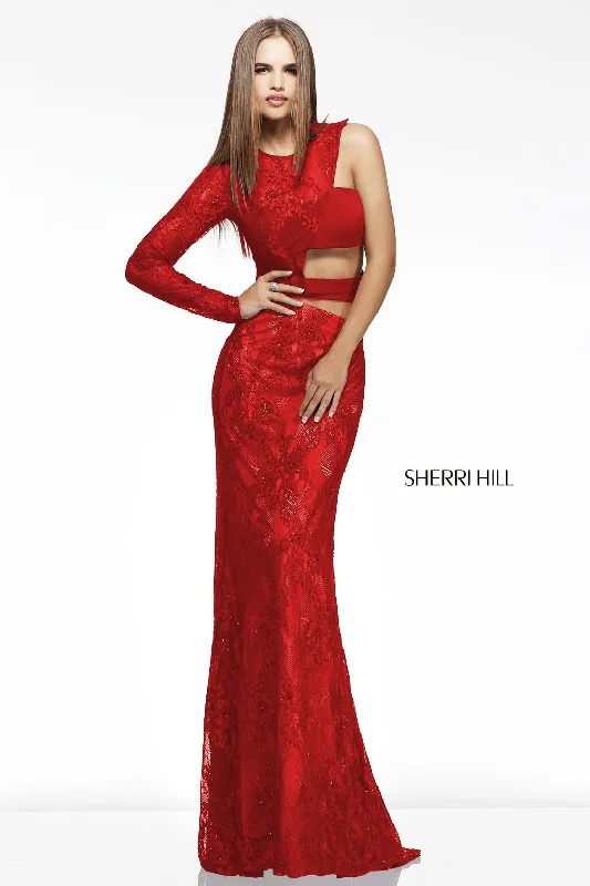 Sherri Hill 21279 (ONLY SIZE 4 & 6 RED FINAL SALE) Earthy tone unclassified dresses