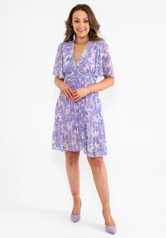 Seventy1 One Size Chiffon Mini Dress, Lilac Retro Mini Skirt
