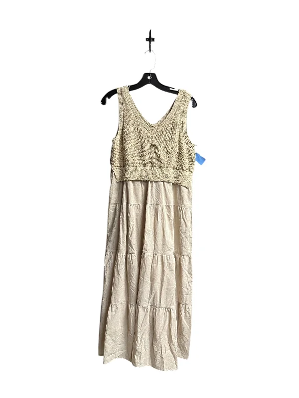 Dress Casual Maxi By Versona In Tan, Size: M Ruffle Maxi Skirt